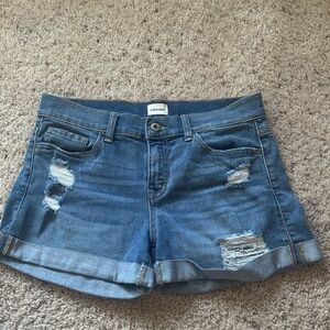 Sneak Peek Blue Distressed Jean Shorts